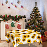 Sunflower Polka Dot Pattern Print Tablecloth