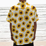 Sunflower Polka Dot Pattern Print Textured Short Sleeve Shirt