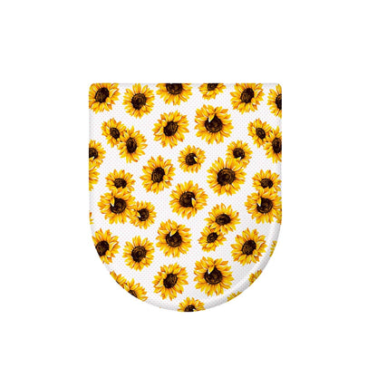 Sunflower Polka Dot Pattern Print Toilet Lid Cover