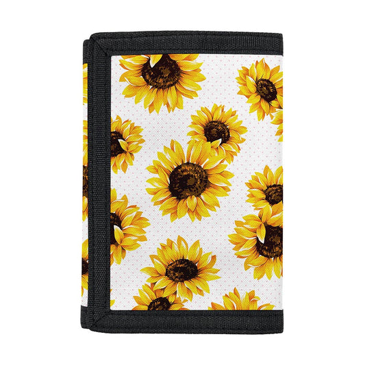 Sunflower Polka Dot Pattern Print Trifold Wallet