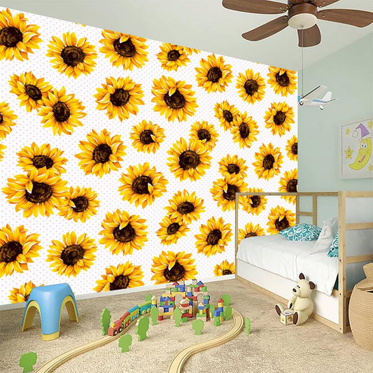 Sunflower Polka Dot Pattern Print Wall Sticker