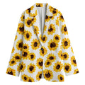 Sunflower Polka Dot Pattern Print Women's Cotton Blazer