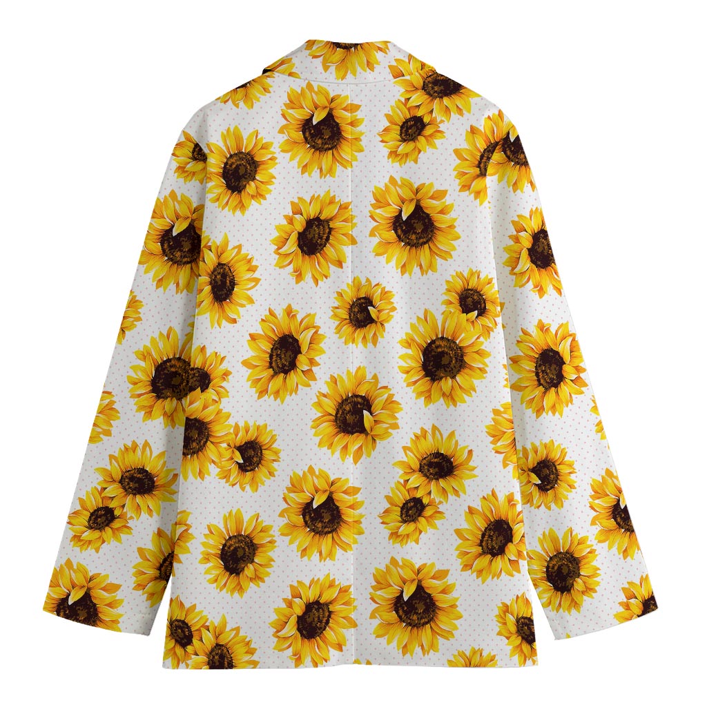 Sunflower Polka Dot Pattern Print Women's Cotton Blazer