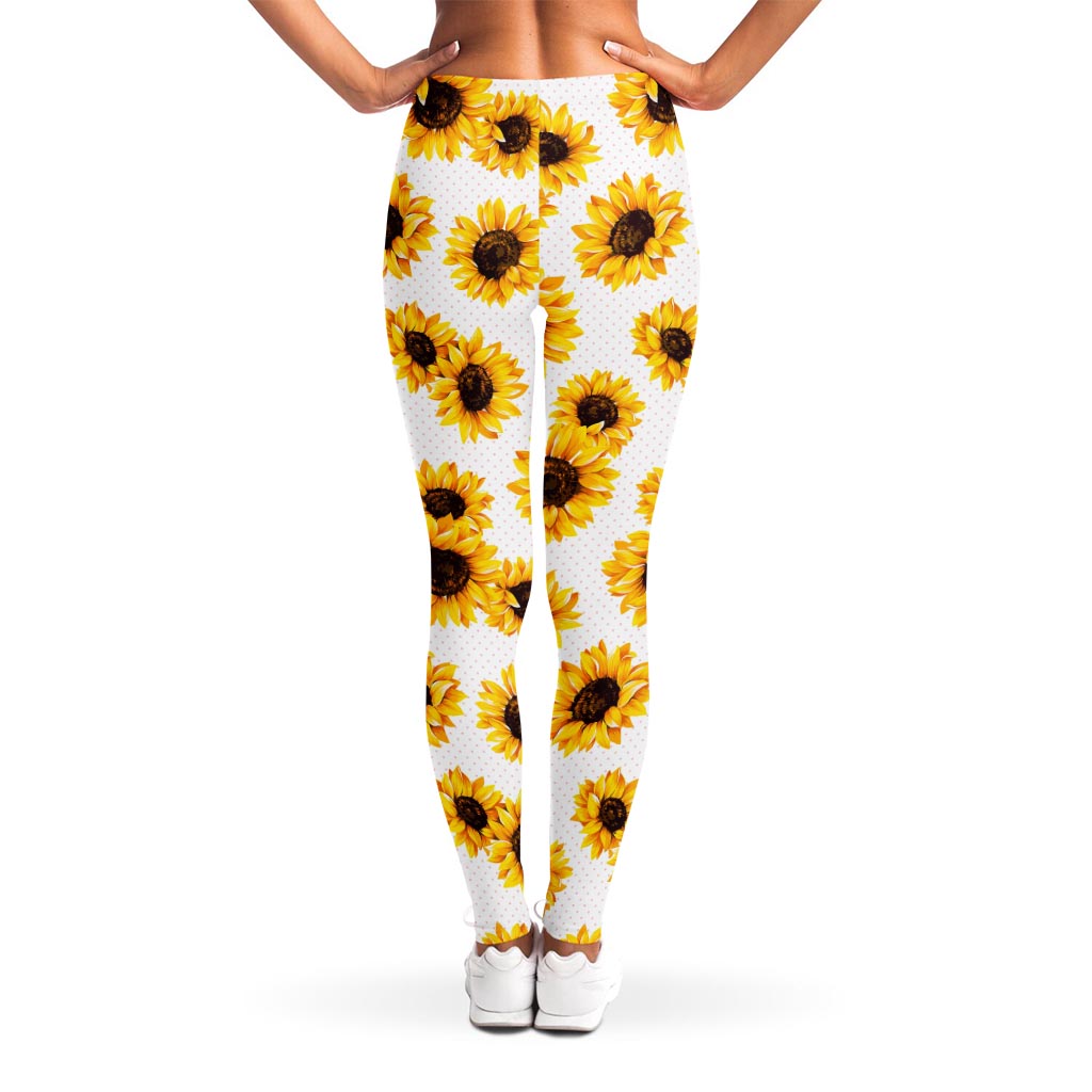 Sunflower Polka Dot Pattern Print Women's Leggings