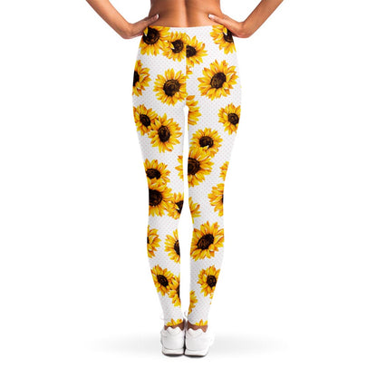 Sunflower Polka Dot Pattern Print Women's Leggings