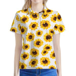 Sunflower Polka Dot Pattern Print Women's Polo Shirt