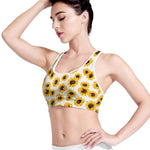 Sunflower Polka Dot Pattern Print Women's Sports Bra