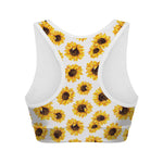 Sunflower Polka Dot Pattern Print Women's Sports Bra