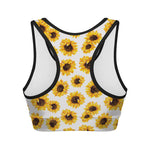 Sunflower Polka Dot Pattern Print Women's Sports Bra