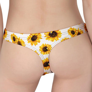 Sunflower Polka Dot Pattern Print Women's Thong