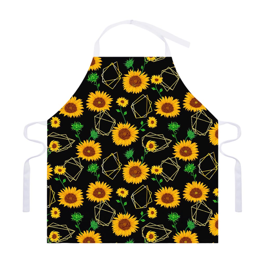 Sunflower Polygonal Pattern Print Adjustable Apron