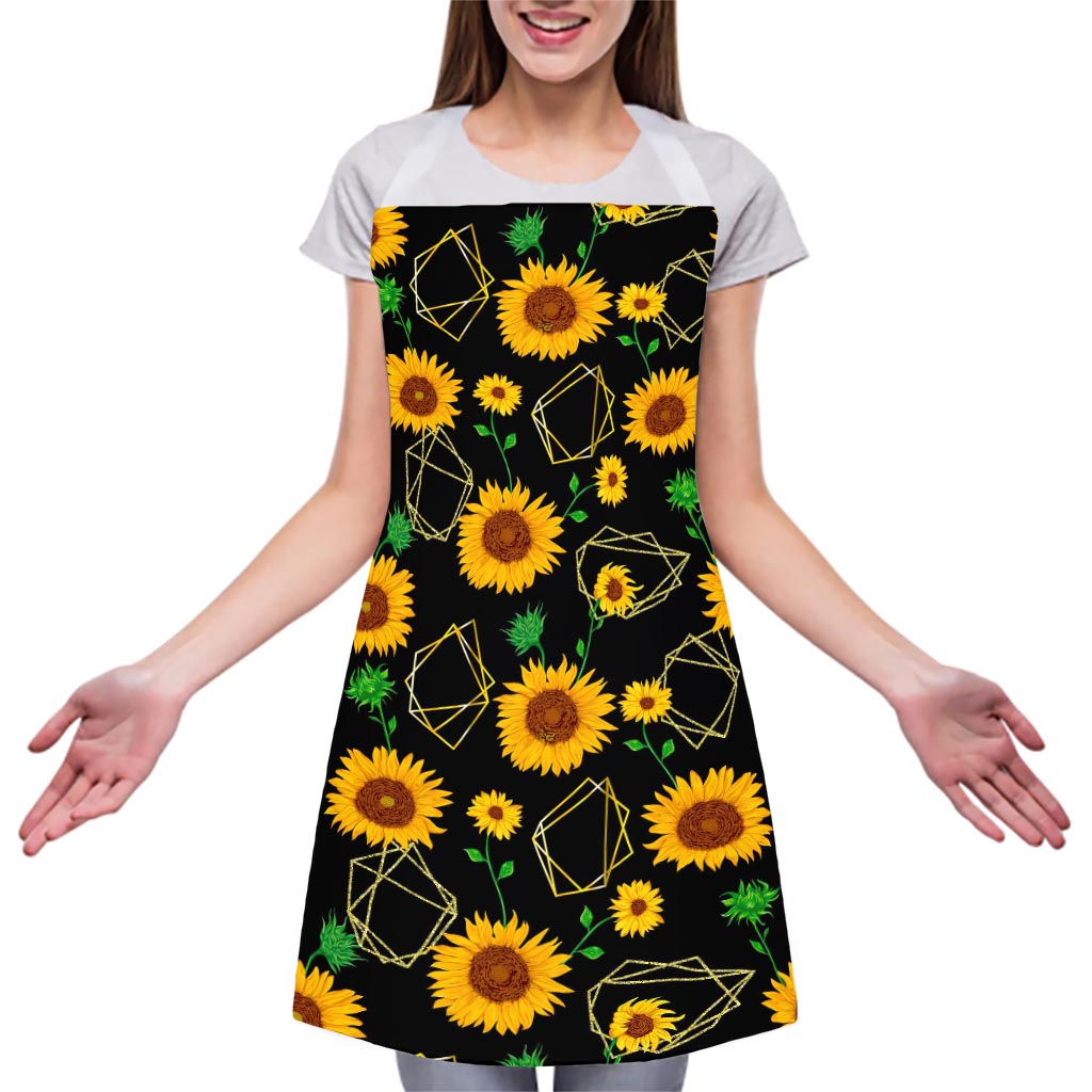Sunflower Polygonal Pattern Print Adjustable Apron