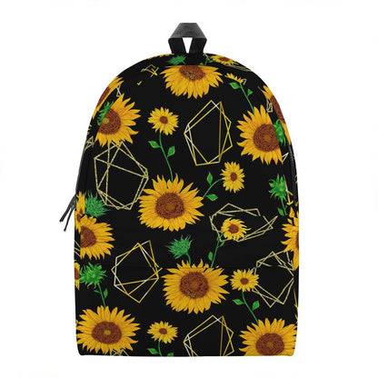 Sunflower Polygonal Pattern Print Backpack