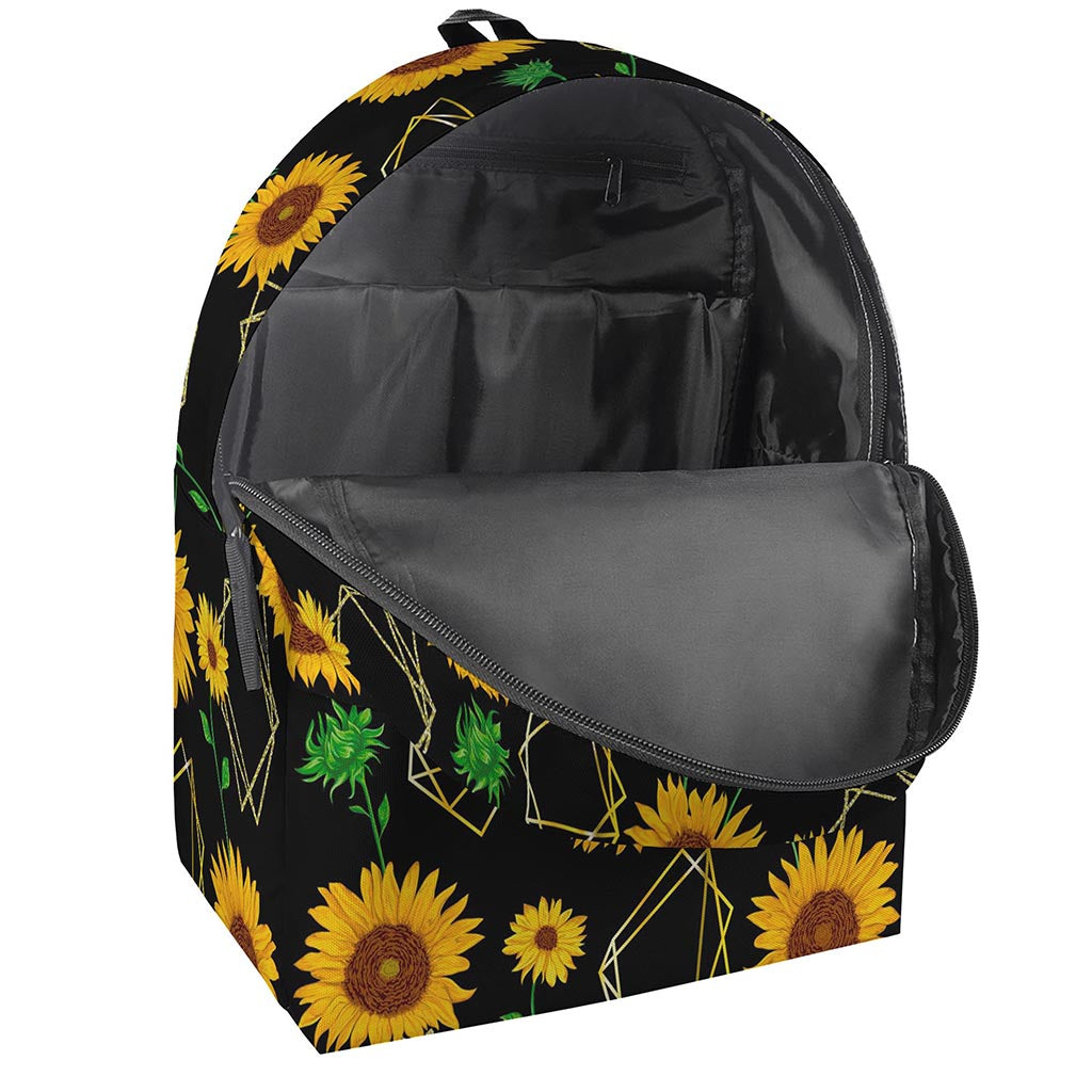 Sunflower Polygonal Pattern Print Backpack