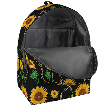 Sunflower Polygonal Pattern Print Backpack