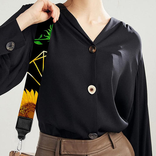 Sunflower Polygonal Pattern Print Bag Strap