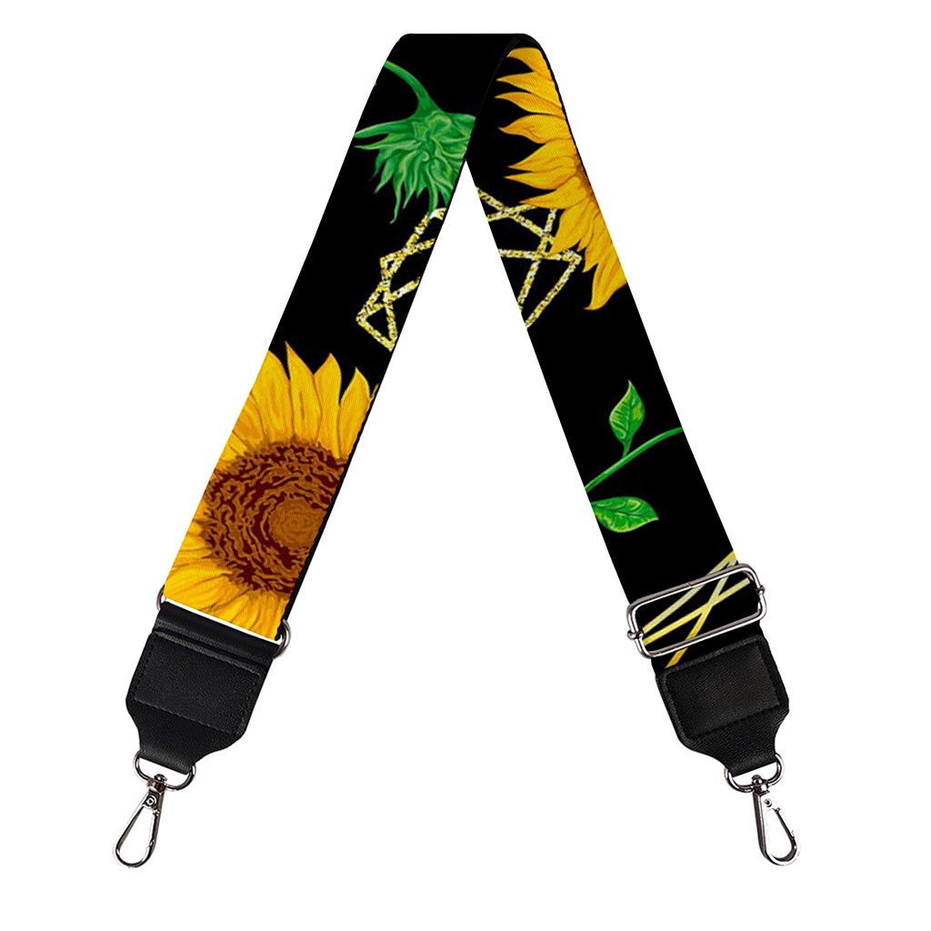 Sunflower Polygonal Pattern Print Bag Strap