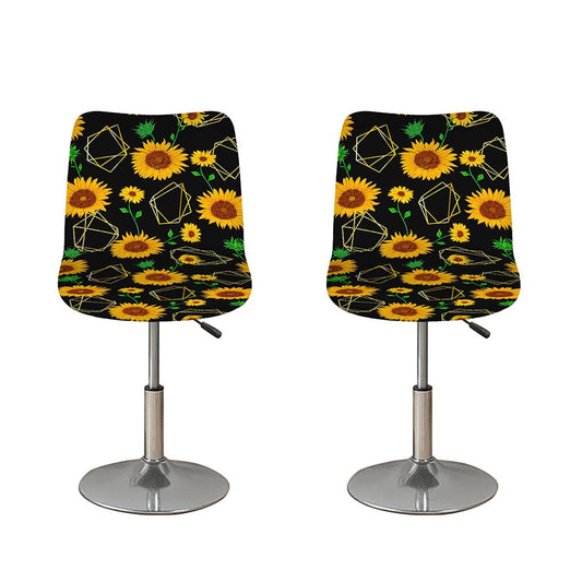 Sunflower Polygonal Pattern Print Bar Stool Covers
