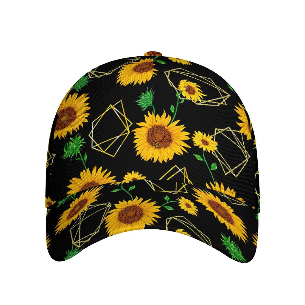 Sunflower Polygonal Pattern Print Baseball Cap