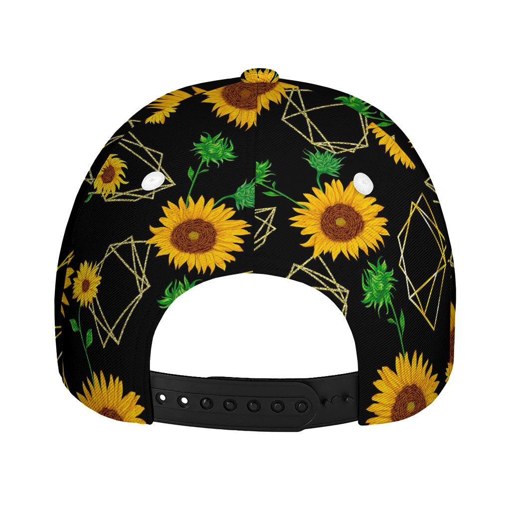 Sunflower Polygonal Pattern Print Baseball Cap