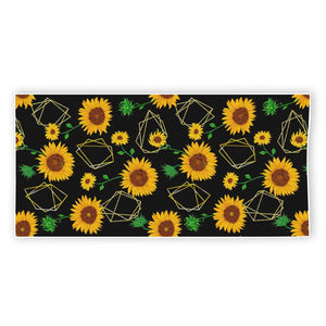 Sunflower Polygonal Pattern Print Beach Towel