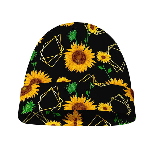 Sunflower Polygonal Pattern Print Beanie