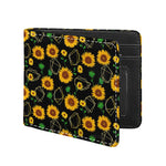 Sunflower Polygonal Pattern Print Bifold Wallet