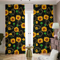 Sunflower Polygonal Pattern Print Dimout Pencil Pleat Curtains