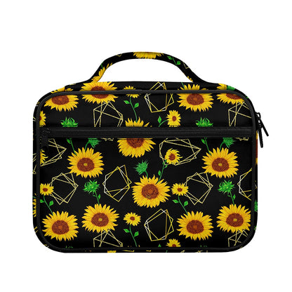 Sunflower Polygonal Pattern Print Briefcase Bible Bag