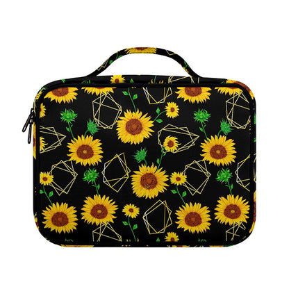 Sunflower Polygonal Pattern Print Briefcase Bible Bag