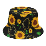Sunflower Polygonal Pattern Print Bucket Hat
