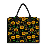 Sunflower Polygonal Pattern Print Canvas Tote Bag