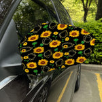 Sunflower Polygonal Pattern Print Car Side Mirror Covers