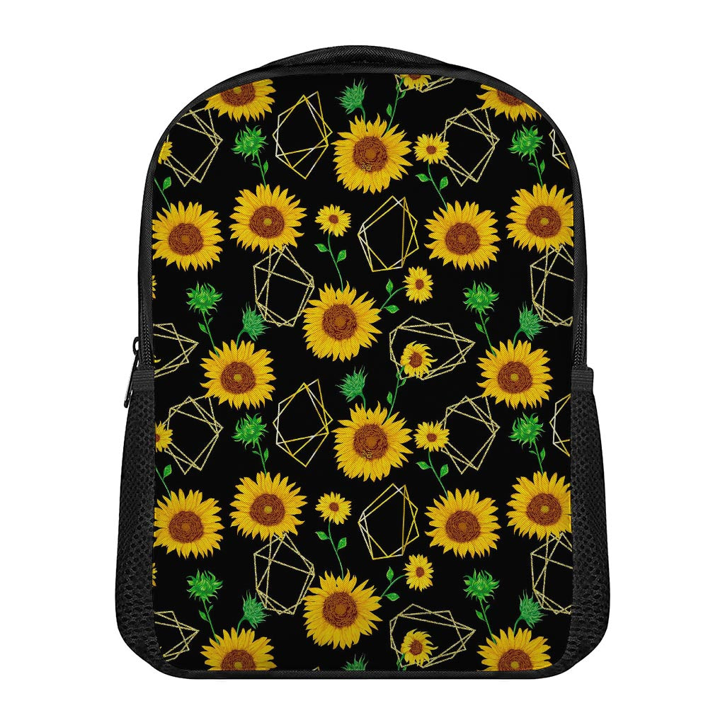 Sunflower Polygonal Pattern Print Casual Backpack