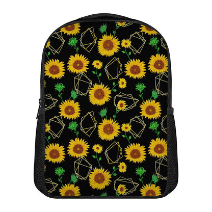 Sunflower Polygonal Pattern Print Casual Backpack