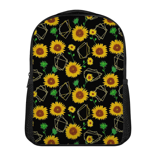 Sunflower Polygonal Pattern Print Casual Backpack
