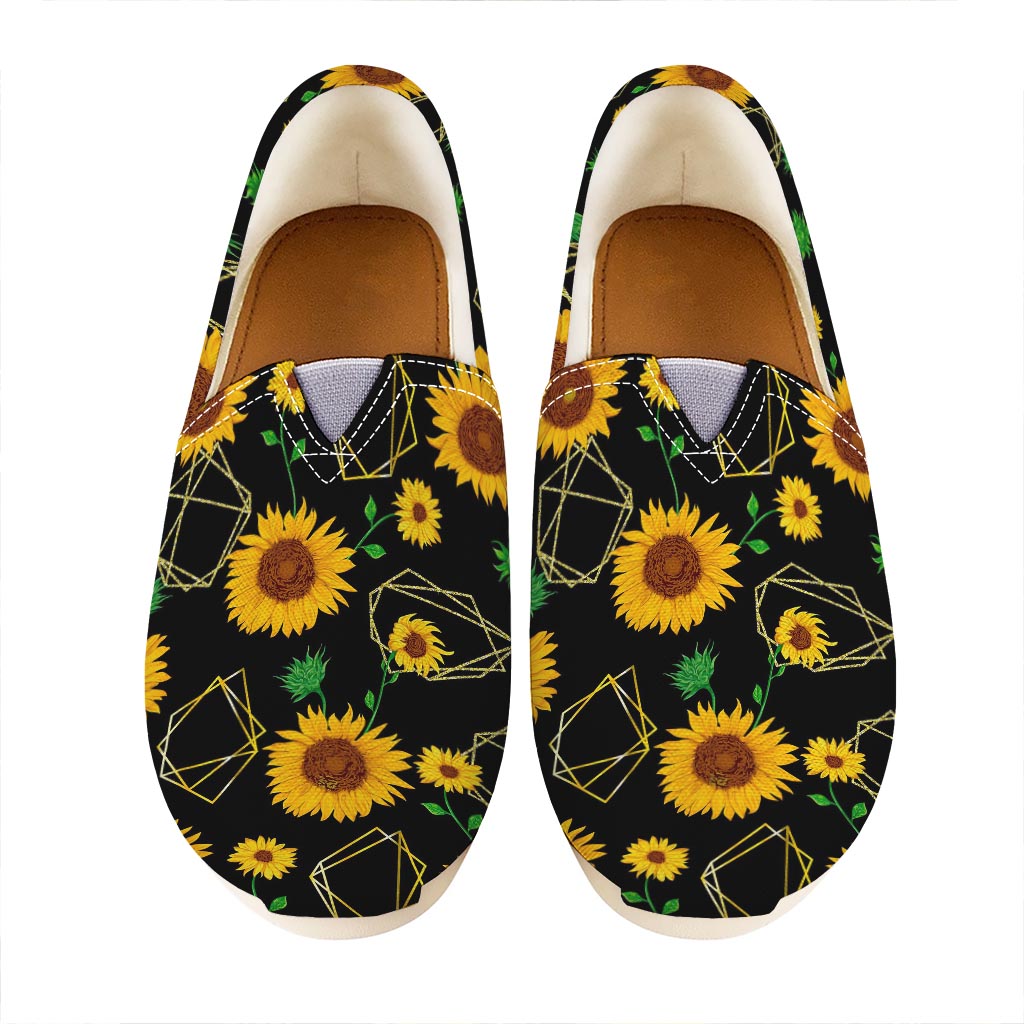 Sunflower Polygonal Pattern Print Casual Shoes