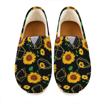Sunflower Polygonal Pattern Print Casual Shoes