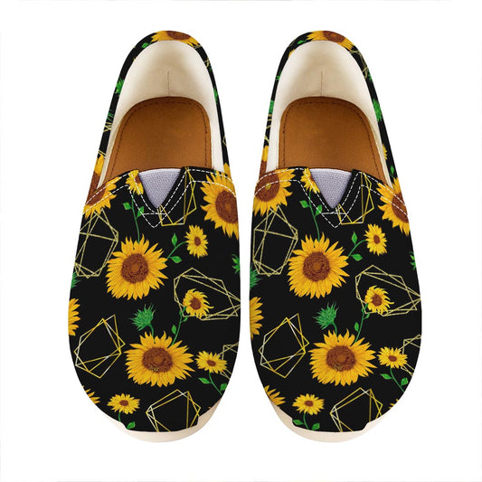 Sunflower Polygonal Pattern Print Casual Shoes