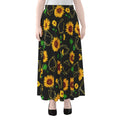 Sunflower Polygonal Pattern Print Chiffon Maxi Skirt