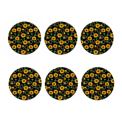 Sunflower Polygonal Pattern Print Coaster Set
