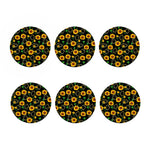 Sunflower Polygonal Pattern Print Coaster Set
