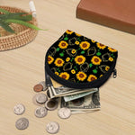 Sunflower Polygonal Pattern Print Coin Purse