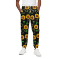 Sunflower Polygonal Pattern Print Cotton Sweatpants