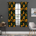 Sunflower Polygonal Pattern Print Grommet Curtain Panels