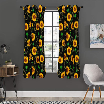 Sunflower Polygonal Pattern Print Curtain