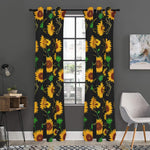 Sunflower Polygonal Pattern Print Curtain