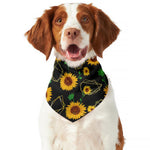 Sunflower Polygonal Pattern Print Dog Bandana
