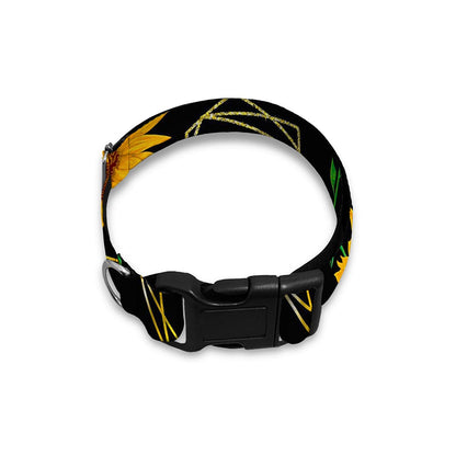Sunflower Polygonal Pattern Print Dog Collar