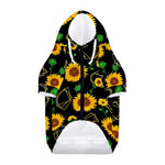 Sunflower Polygonal Pattern Print Dog Zip Up Hoodie